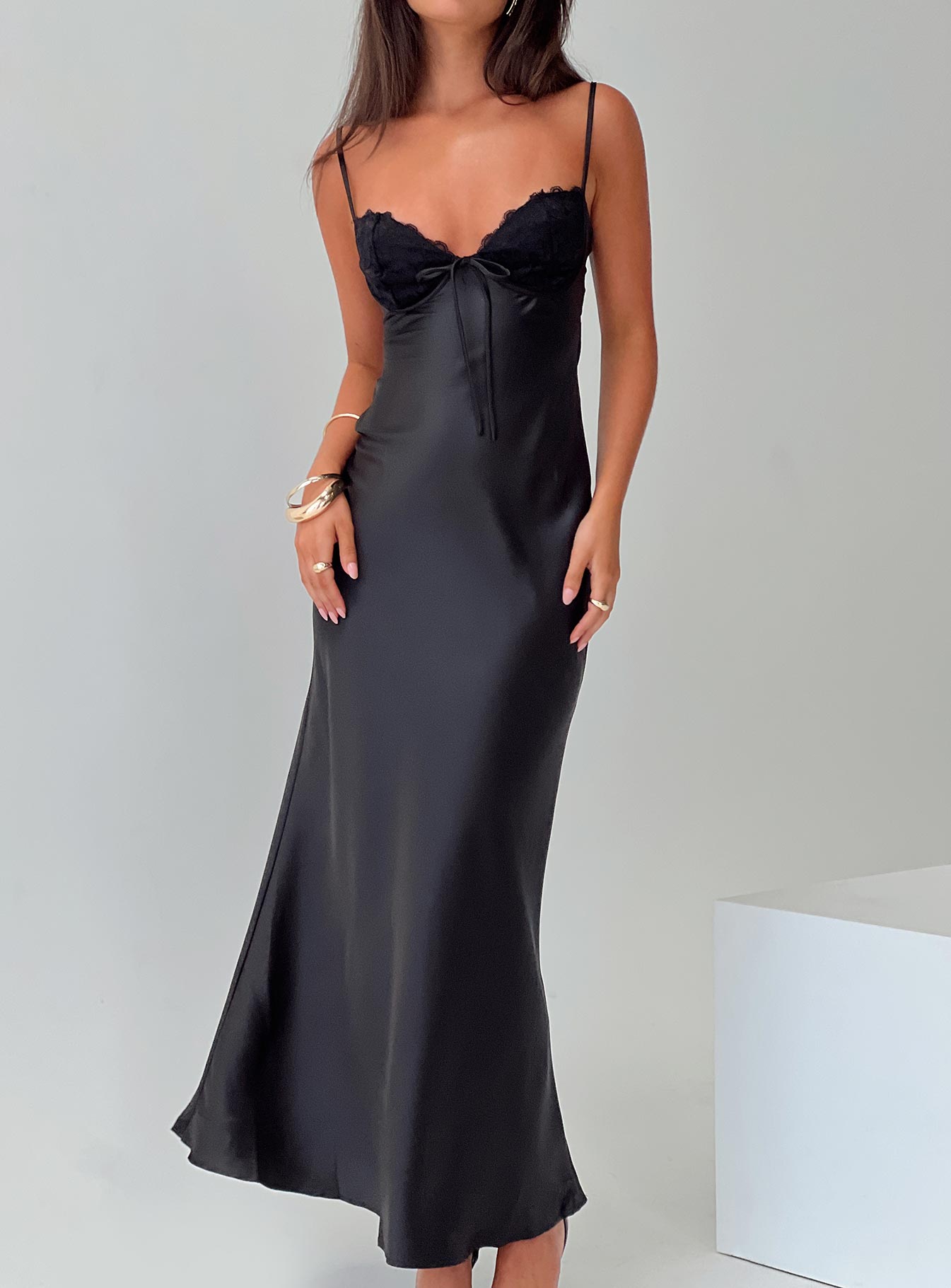 Fadyen Bias Cut Maxi Dress Black Princess Polly