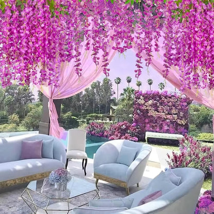 1 Pc Artificial Flowers Rattan Home Wedding Celebration Festival Outdoor Garden Wall Yard Garland DIY Gift Box Decorat Accessory