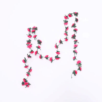 2.5M Rose Artificial Silk for Wedding Garland Fake Plant Flowers Vine Home Room Wedding Wall Hanging Garden Arch DIY Decoration