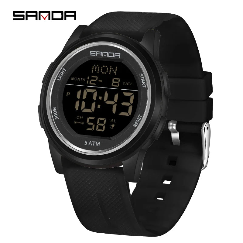 Outdoor Sport LED Luminous Electronic Youth Watch Fashion Casual Multi Functional Waterproof Electronic Digital Men Watch