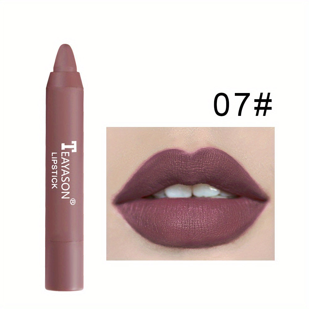 12 Colors Matte Moisturizing Lipstick Crayons - Long Lasting, Waterproof, Smooth, Fuller Lip Makeup Finish Valentine's Day Gifts Beauty Fashion