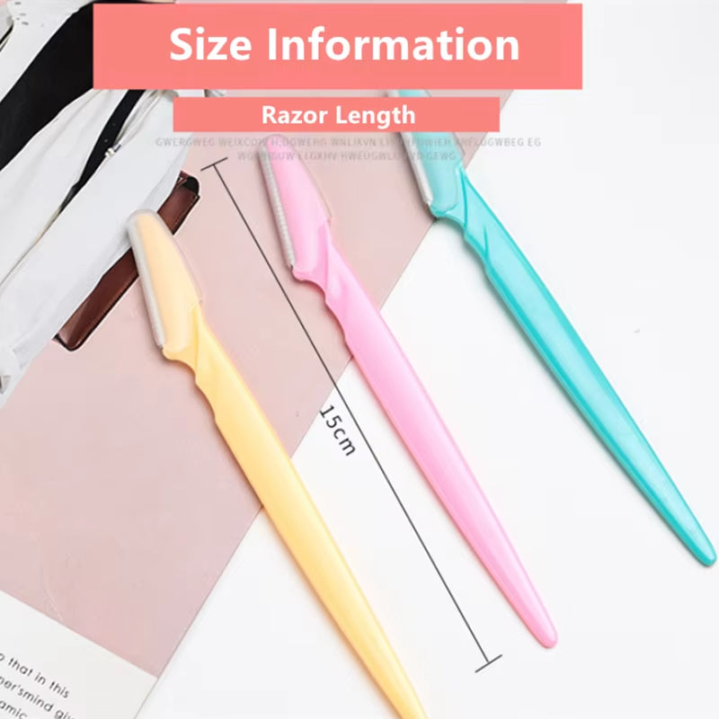 3Pcs Women'S Razors Makeup Facial Eyebrow Lip Razor Hair Remover Sharp Stainless Steel Cutting Knife Safety Razor