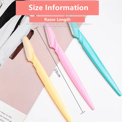 3Pcs Women'S Razors Makeup Facial Eyebrow Lip Razor Hair Remover Sharp Stainless Steel Cutting Knife Safety Razor