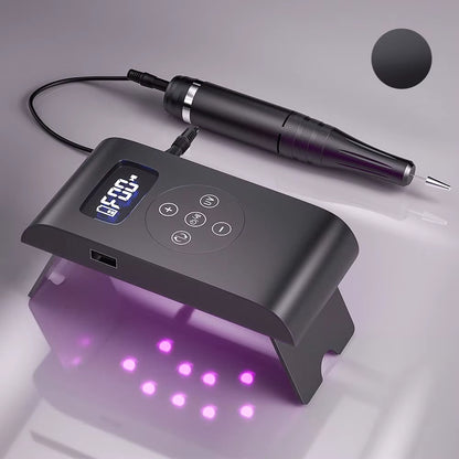 2 in 1 35000Rpm Rechargeable Nail Machine Uv Lamp Nail Dryer Nail Drill Machine Electric Nail File Led Display Manicure Machine