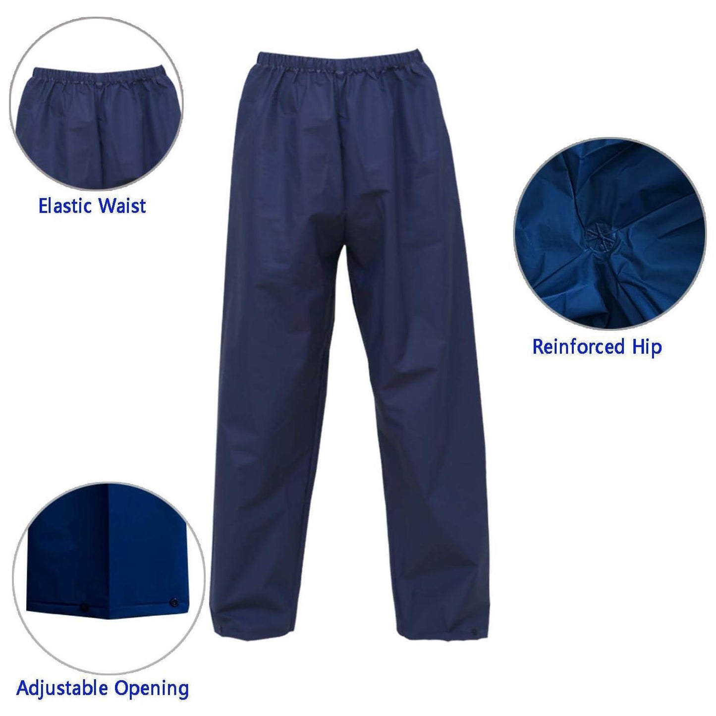 Ultra-Lite Rain Coat with Pants for Men Women, Waterproof Rain Suit for Sport, Rain Suits Lightweight Rain Gear (Navy) Beauty World Shop