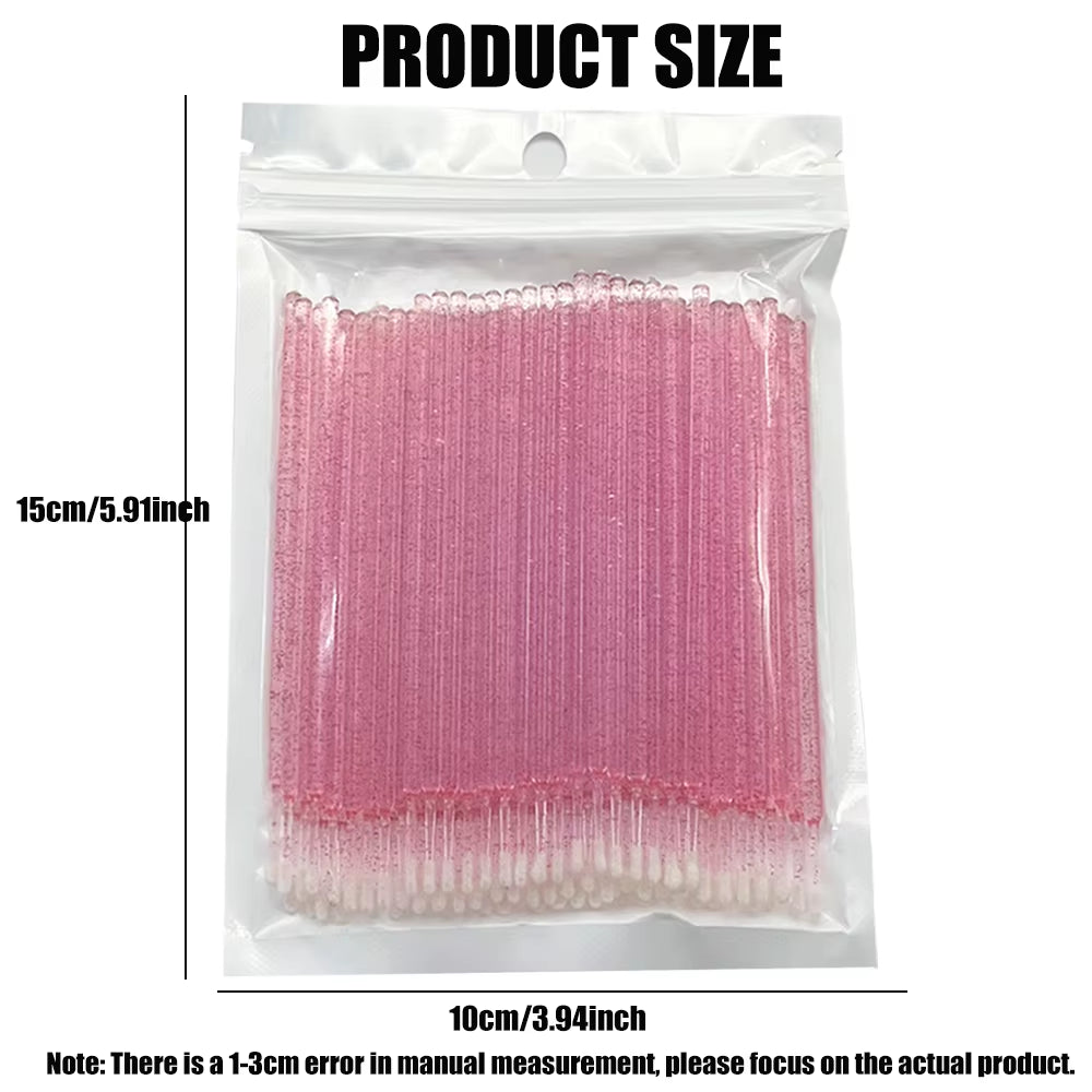 100Pcs Eyelash Cleaning Brushes Micro Cotton Swab Individual Removing Makeup Brush Eyelashes Microbrush Beauty Clean Tools
