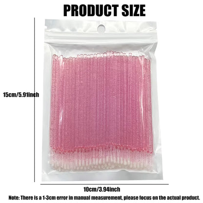 100Pcs Eyelash Cleaning Brushes Micro Cotton Swab Individual Removing Makeup Brush Eyelashes Microbrush Beauty Clean Tools