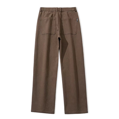 Mens Lyocell Straight Loose Elastic Waist Jeans 2025 Autumn Winter Fashion Brand Comfortable Versatile Pants plus Size 5XL