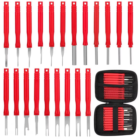 Car Accessories 21Pcs Red Terminal Removal Tool Electrical Connector Pin Extractor Tool Set