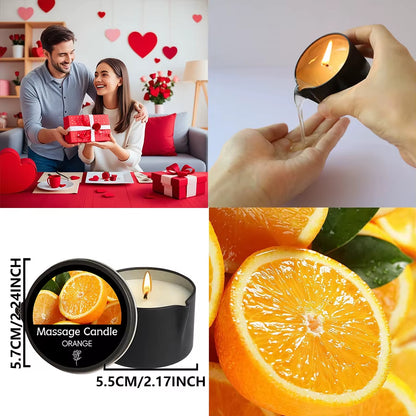 Massage Candle - Essential Oil- Orange, 2Oz/56.7G Melts into Warm Massage Oil - Massage Oil Candle, Pour Spout