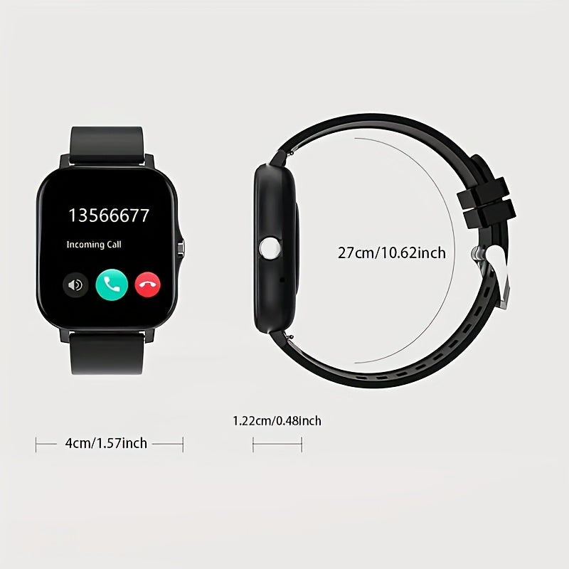 Smart Watch with Wireless Calling, Music Playback & Voice Assistant - Pink Silicone Strap, Dual Display, Remote Photo Control, Wireless, Compatible with Android/iPhone, Unisex Sport Watch for Men & Women, Ideal Gift for Holid