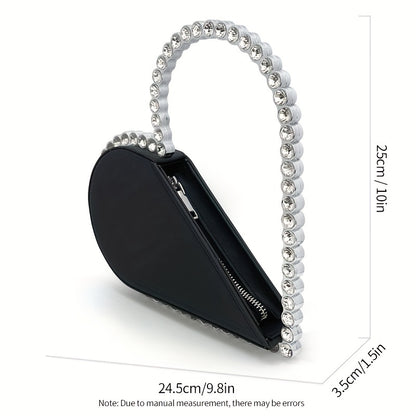 Mini Heart Shape Women's Elegant Evening Bag, Trendy Clutch Purse for Party Prom and Wedding Beauty Fashion