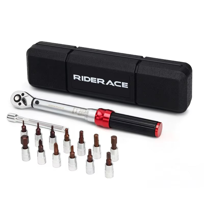 Bicycle Torque Wrench Set 15Pcs 1/4" 2-24Nm Dual Direction Bike Allen Key Tool Socket Spanner Pro Motorcycle Repair Kit