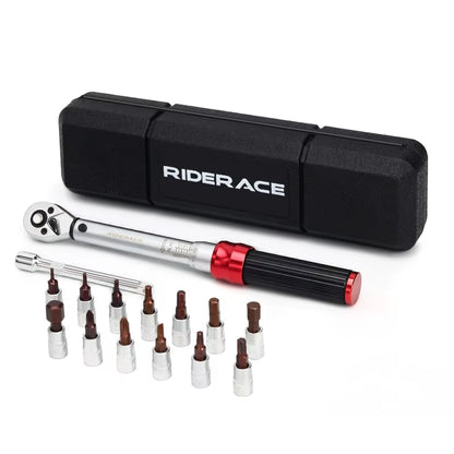 Bicycle Torque Wrench Set 15Pcs 1/4" 2-24Nm Dual Direction Bike Allen Key Tool Socket Spanner Pro Motorcycle Repair Kit