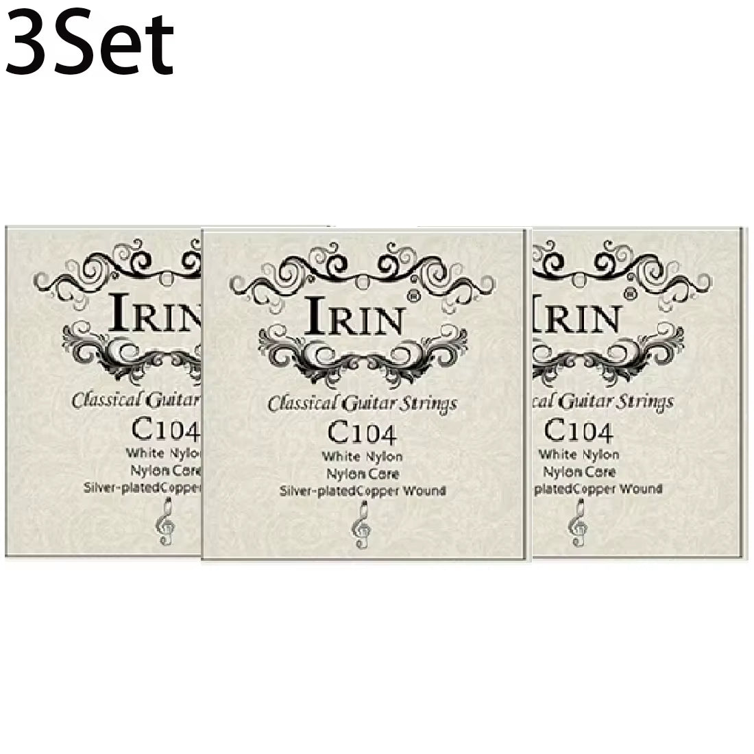 6 Pcs Nylon Classical Guitar Strings Set - Black Clear Silver Plated Copper Wound - Guitarra Strings - Guitar Accessories