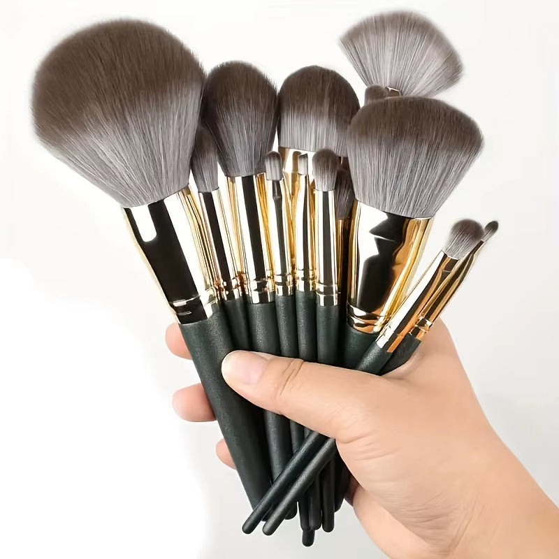14-Piece Luxury Makeup Brush Set - Professional Full Face and Eye Detail Brushes Super Soft for Applying Foundation, Blush, Etc.