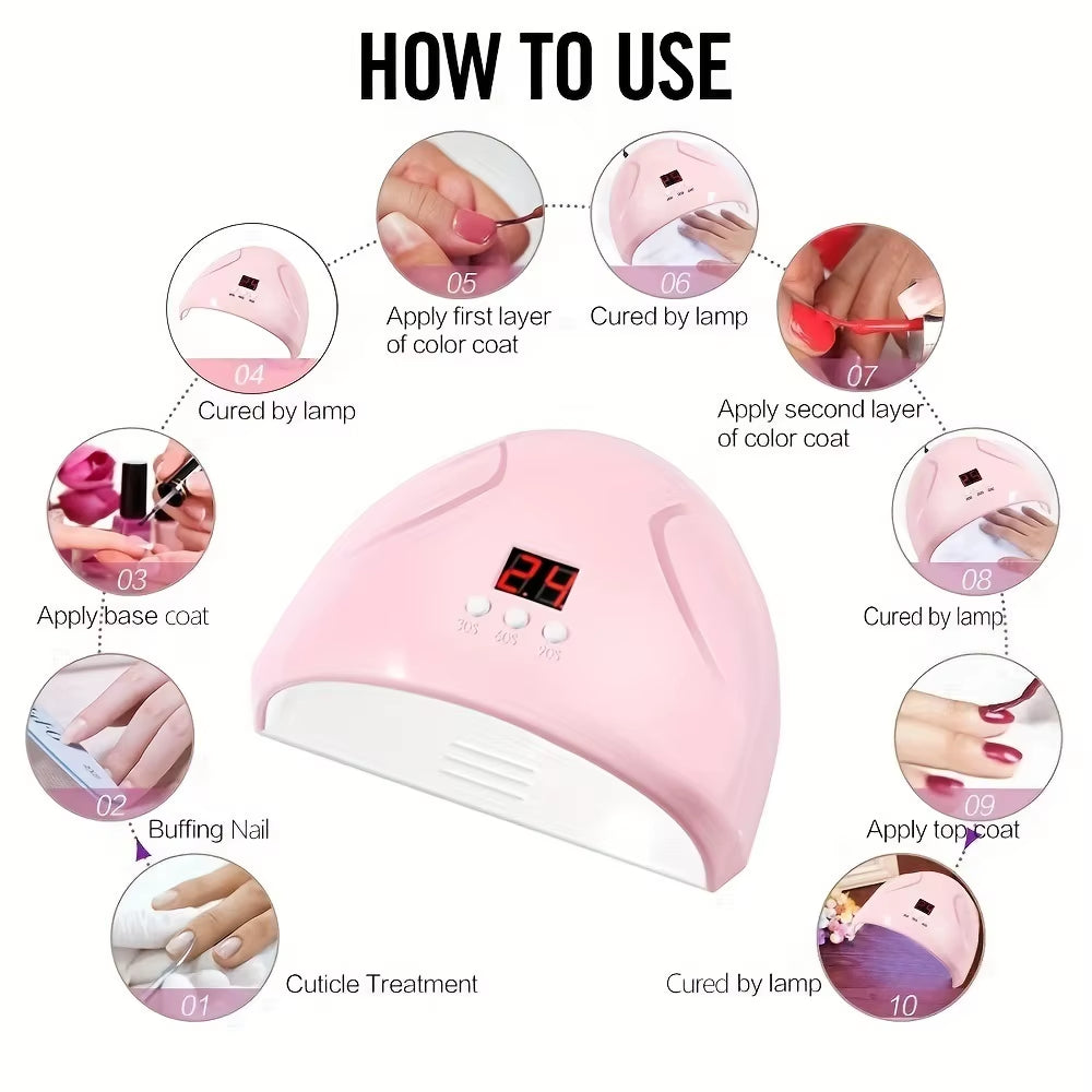 LED Light Nail Lamp Portable Gel Polish Drying Lamps UV Curing Flashlight Machine Pin Cure for Professional Nails Dryer