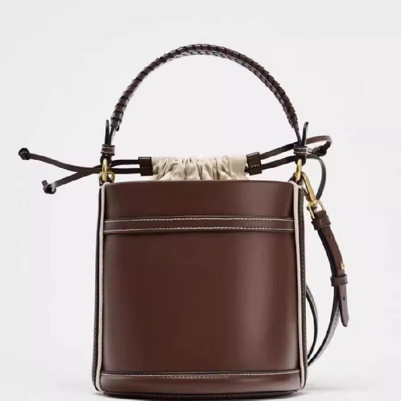 New Female Shoulder Bags Fashion Bucket Bag Handheld Bag Women'S PU Leather Bags Leisure Outdoor Crossbody Bags