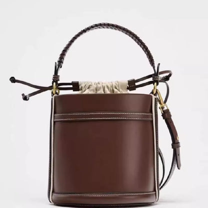 New Female Shoulder Bags Fashion Bucket Bag Handheld Bag Women'S PU Leather Bags Leisure Outdoor Crossbody Bags