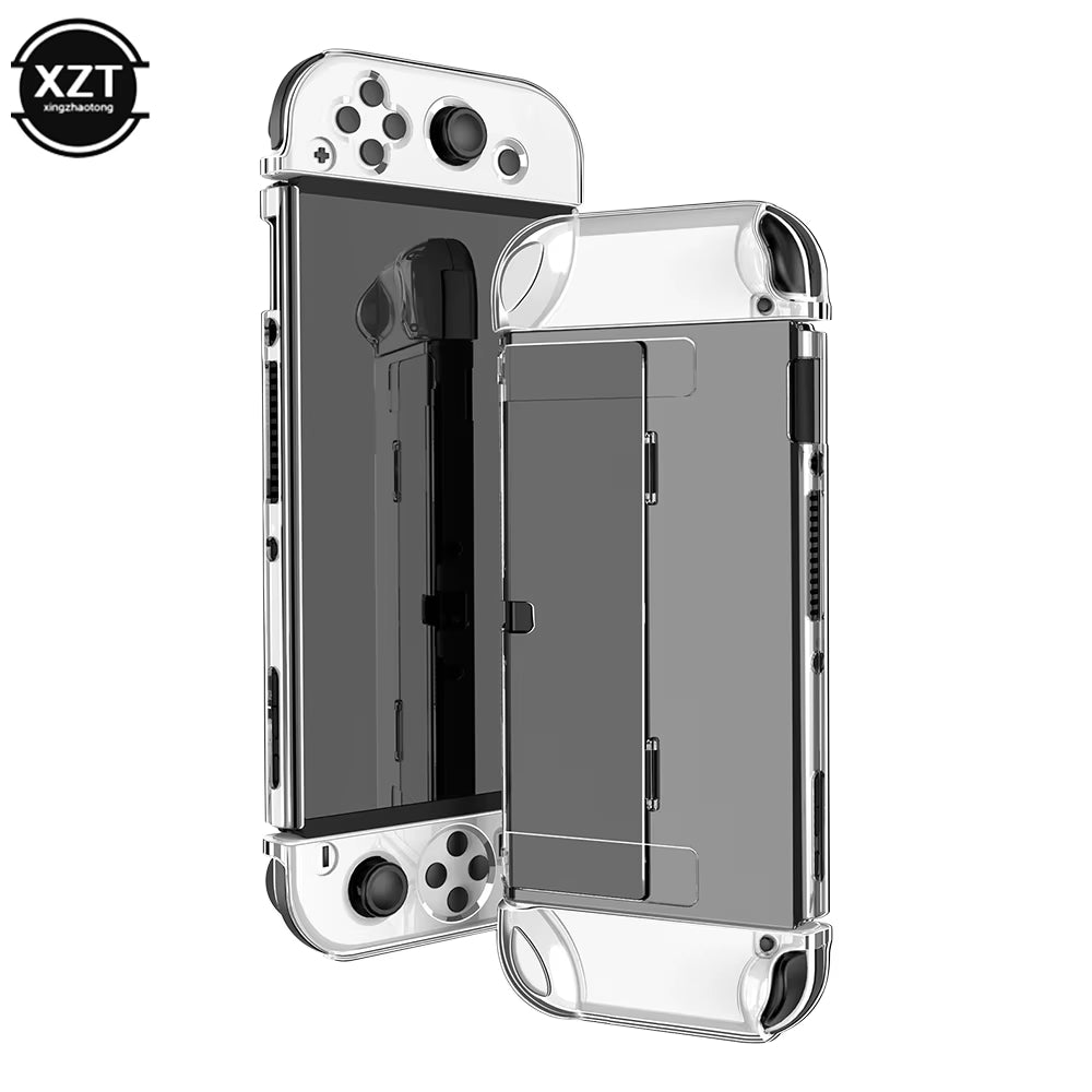 Clear Case Crystal Protect Shell for Nintendo Switch OLED Transparent Hard Case Cover Dockable for Switch OLED Console Accessory
