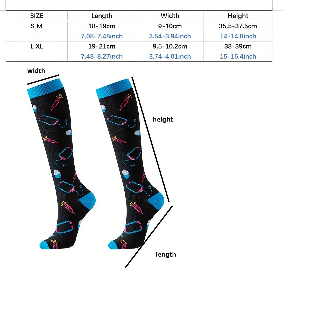 6 Pairs 2024 New Unisex Knee High Athletic Socks Compression Stockings Over The Knee For Women Men Long Socks Running Sport Gym