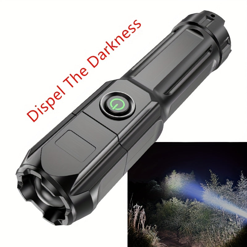 Baihuibri 1pc powerful variable focus flashlight, multifunctional portable household small flashlight, telescopic zoom light, rechargeable, suitable for outdoor lighting, work, exploration hiking Beauty Fashion