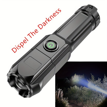 Baihuibri 1pc powerful variable focus flashlight, multifunctional portable household small flashlight, telescopic zoom light, rechargeable, suitable for outdoor lighting, work, exploration hiking Beauty Fashion