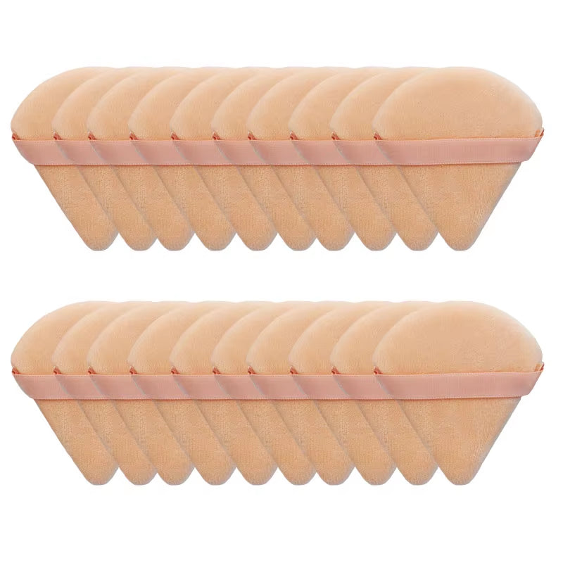 10/20Pcs Triangle Velvet Powder Puff Pizza Flours Mini Face Makeup Sponge Cosmetics Washable Lightweight Makeup Tool