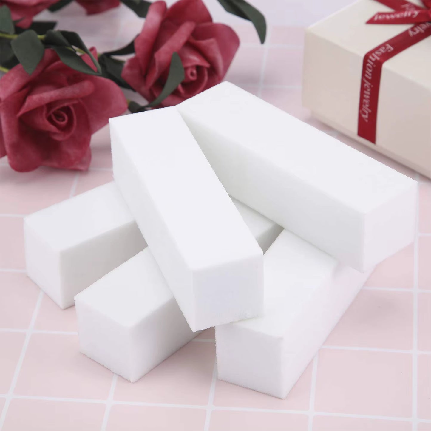 10Pcs White Nail Buffer Block 4 Way Professional Nail Files and Buffer Nail Sanding Tools for Gel Natural Acrylic Nails