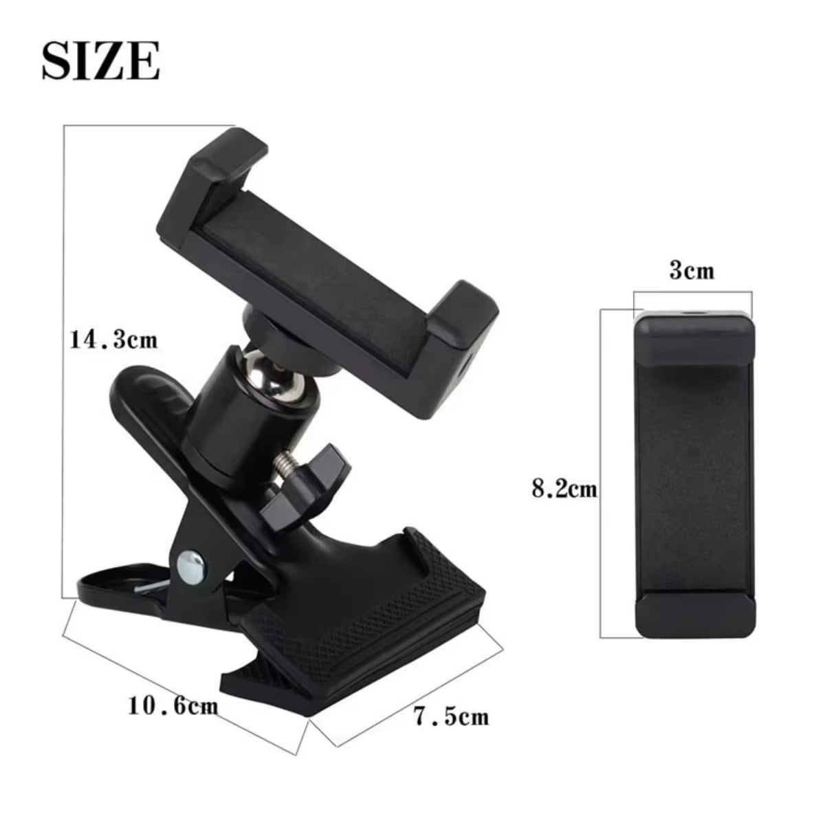 Guitar Head Clip Mobile Phone Holder Live Broadcast Bracket Stand Tripod Clip Head for Mobile Phones, Action Cameras