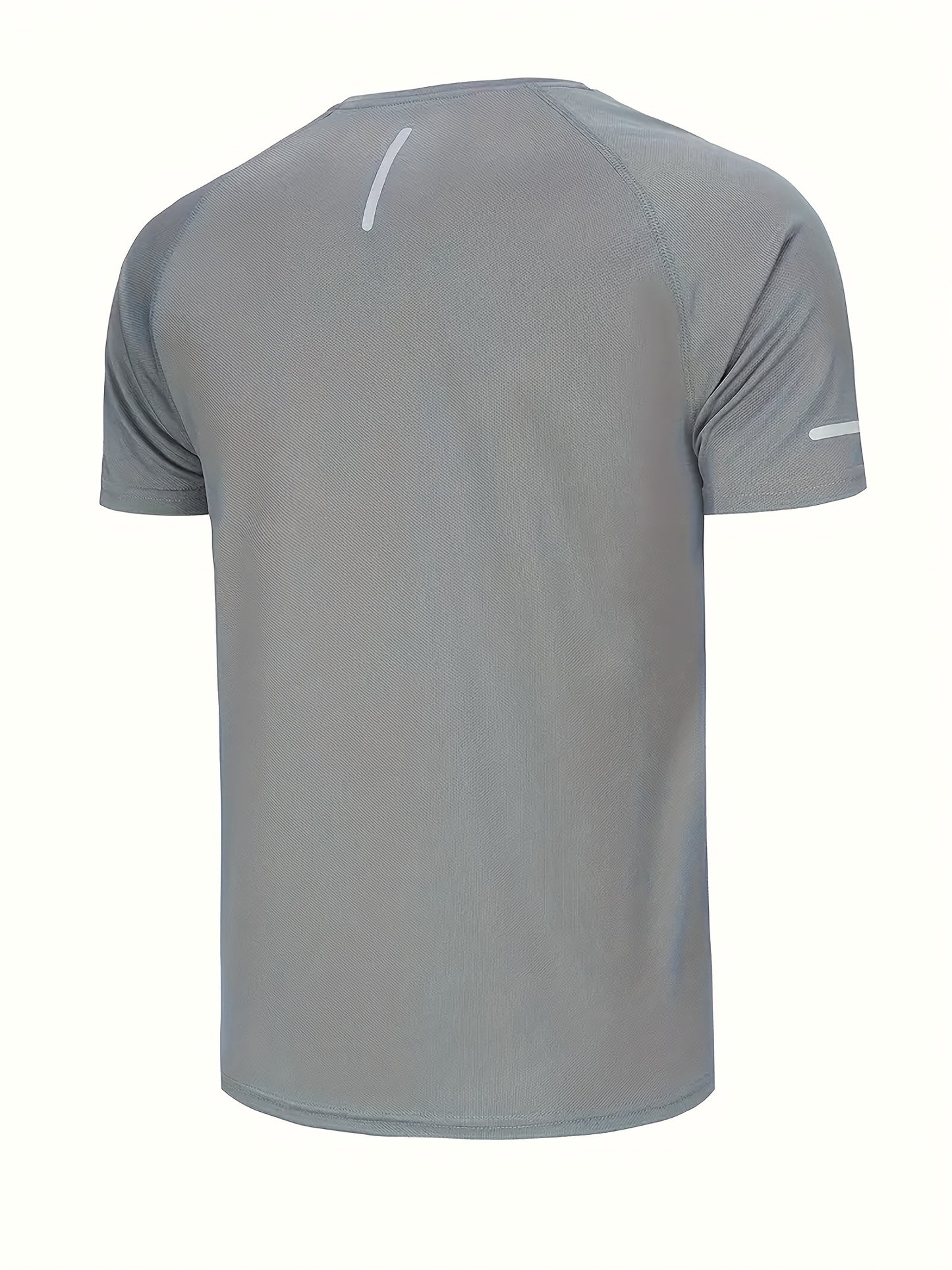 5pcs Solid Color Short Sleeve T-shirt, Men's Breathable Quick-Dry Crew Neck Top For Summer Sport & Casual Wear Beauty World Shop