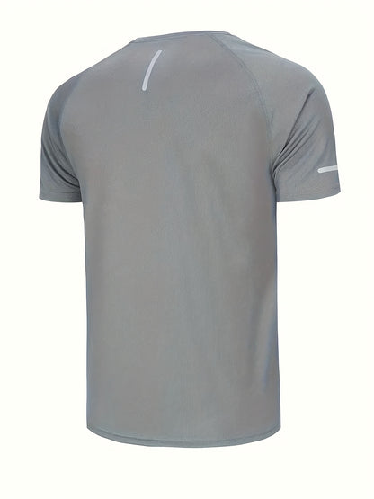 5pcs Solid Color Short Sleeve T-shirt, Men's Breathable Quick-Dry Crew Neck Top For Summer Sport & Casual Wear Beauty World Shop