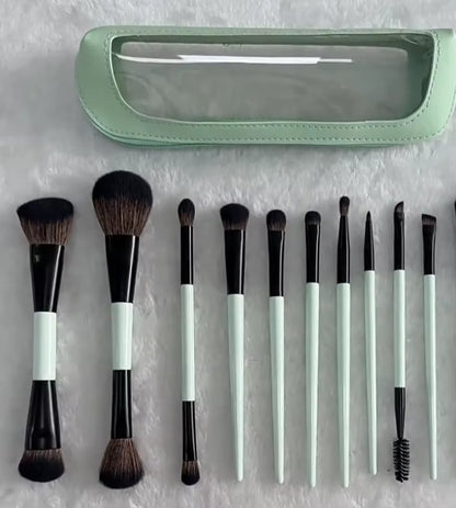 Dual-Ended Makeup Brush Set 11PCS with Foundation Brush Contour Brush for Blush Eyeshadow Concealer Blending Kit