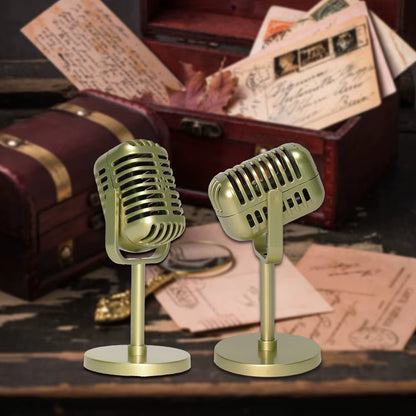 Retro Microphone Prop Classic Plastic Microphone Party Favors Live Performance Home Decoration Ornaments
