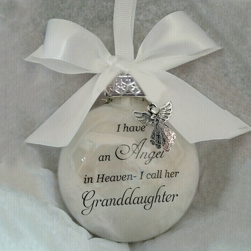 1pc, In Heaven Relatives Name Ornament, Keepsake Feather Plastic Ball, Ornament Pendant, Home Decor, Room Decor, Bedroom Decor Beauty Fashion