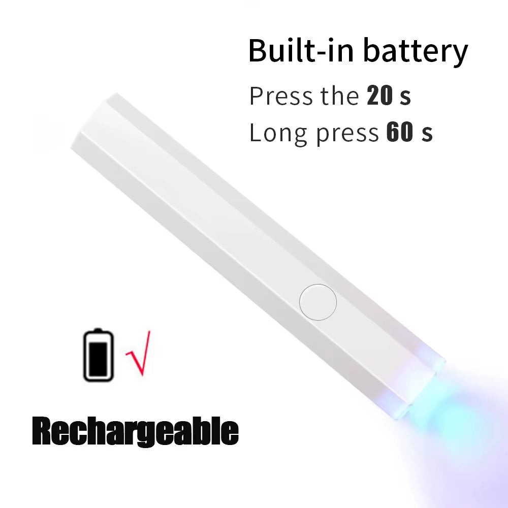 Portable Handheld Mini Nail Lamp for All Gel Polish Quick Dry USB Nail Dryer Machine UV LED Nail Lamp Mini Flashlight Pen