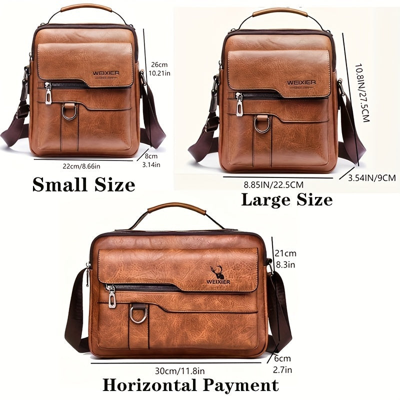 Fashionable High-End Vintage Shoulder Bag, Vertical Business Versatile Casual Crossbody Commuter Messenger Bag Beauty Fashion