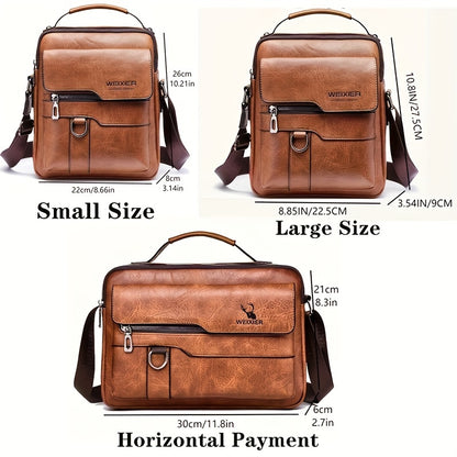 Fashionable High-End Vintage Shoulder Bag, Vertical Business Versatile Casual Crossbody Commuter Messenger Bag Beauty Fashion