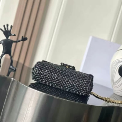 Simple Black Brand Square Shoulder Bag Fashion Banquet Shoes and Bag Party Office Bag Designer Bags Woman Luxury 2025 New