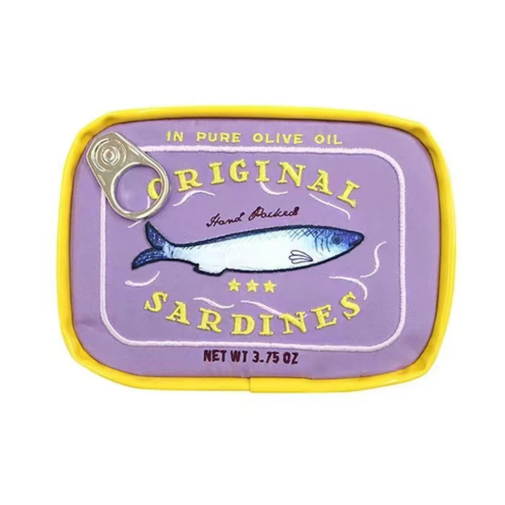Canned Sardines Women Travel Cosmetic Bag Cute Toiletry Bag Creative Portable Fashion Zipper Multi-Function for Weekend Vacation