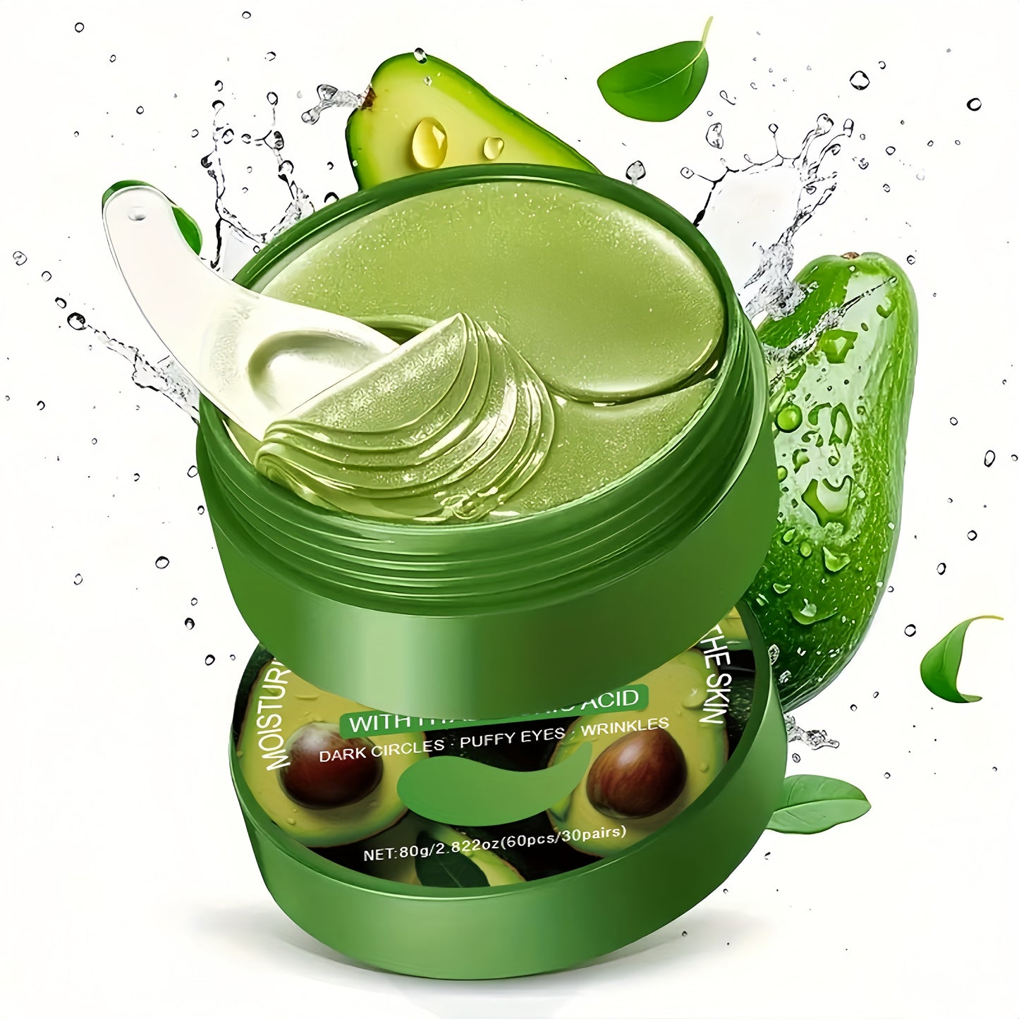 60pcs Avocado And Collagen Eye Mask, Hydrates And Moisturizes The Eye Area, Refines And Firms The Eye Area, Gives The Eye Area a Radiant Glow, Say Goodbye to Dryness And Dullness, Eye Care, Collagen Eye Mask, Moisturizing Eye Beauty World Shop