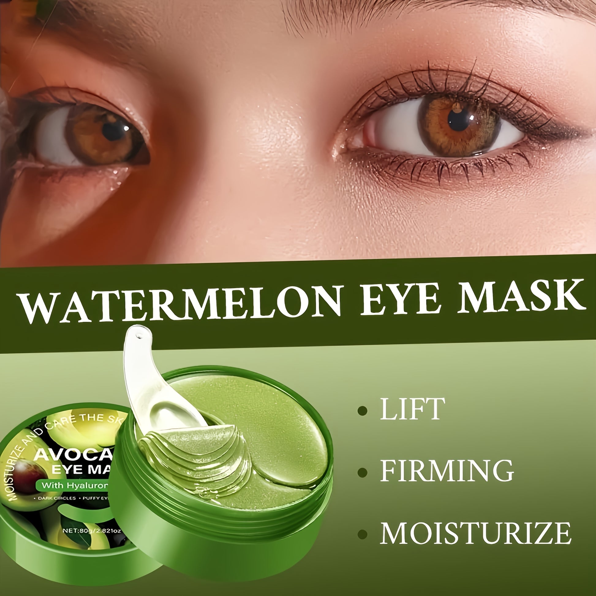 60pcs Avocado And Collagen Eye Mask, Hydrates And Moisturizes The Eye Area, Refines And Firms The Eye Area, Gives The Eye Area a Radiant Glow, Say Goodbye to Dryness And Dullness, Eye Care, Collagen Eye Mask, Moisturizing Eye Beauty World Shop