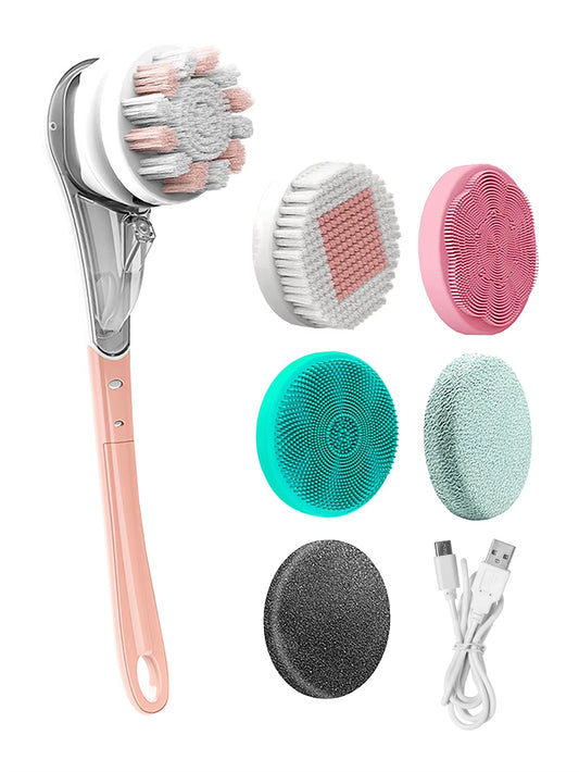 Electric Bath Brushes Shower Cleaning Body Massage Brush Multifunctional Brush Spa Waterproof IPX7 Long Handle Back Brushes
