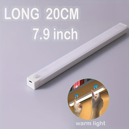 Rechargeable Motion Sensor LED Light Strip with Human Body Detection, Magnetic Adhesive & USB-Powered Smart Lighting - Cordless Floor/ Ceiling/ Wall Light for Kitchen, Wardrobe, Stairs, Hallway - Energy-Efficient LED Tube Lig Beauty Fashion