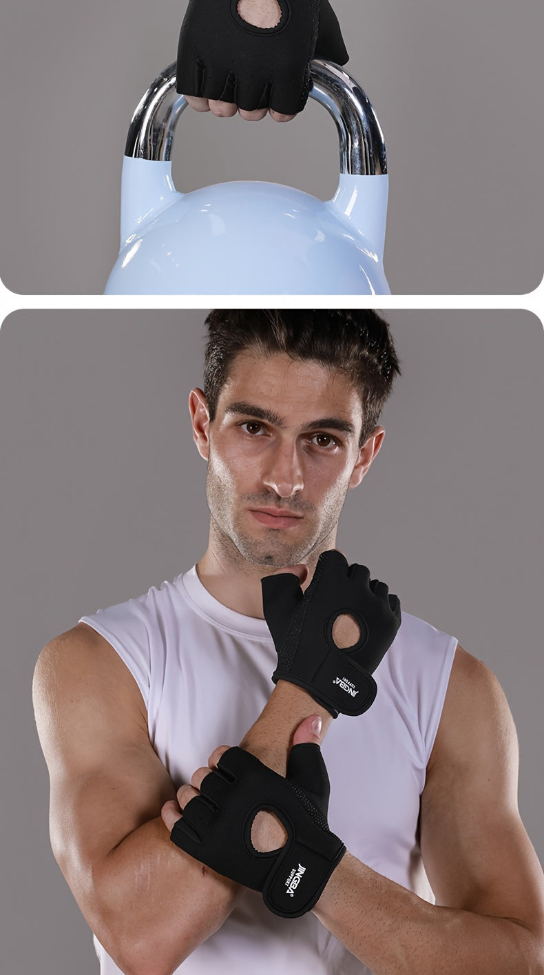 1 Pair of Premium Unisex GripMaster Sport Gloves - Adjustable, Non-Slip, Breathable, Sweat-Resistant, and Padded for Weightlifting, Cycling, and Fitness Training - Enhance Your Performance and Protection Beauty World Shop