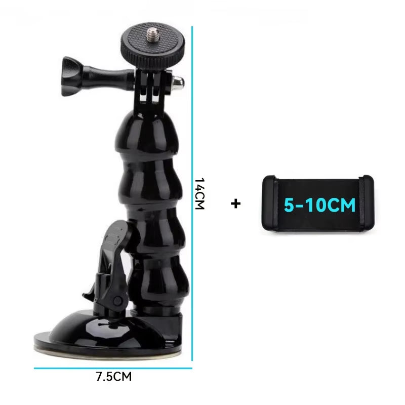 Suction Cup Camera Car Mount with Tripod Adapter Phone Holder for  Hero 13 12 11 10 9 8 DJI Osmo 360 Action 5 Pro 3 4 Insta