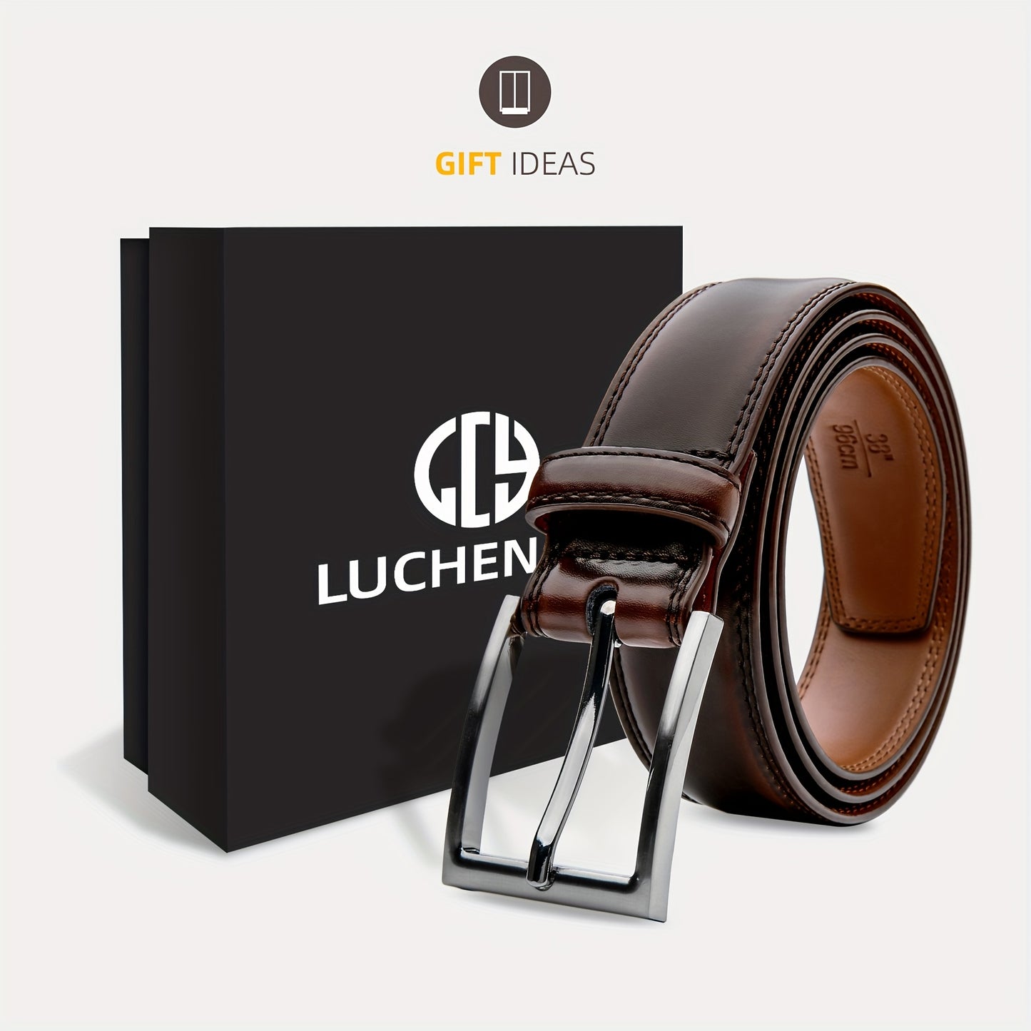 [Classic Men's Leather Belt] Classic & Fashion Men's Leather Belt | Single Prong Buckle for Jeans, Pants, Work & Business - Gift for Dad & Husband Beauty Fashion