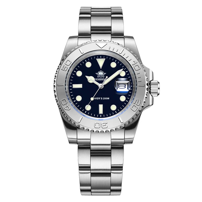 Luxurious Men'S Analog Quartz Watch BGW9 Luminous 20 Bar Waterproof Men'S Diving Stainless Steel Men Watches H3