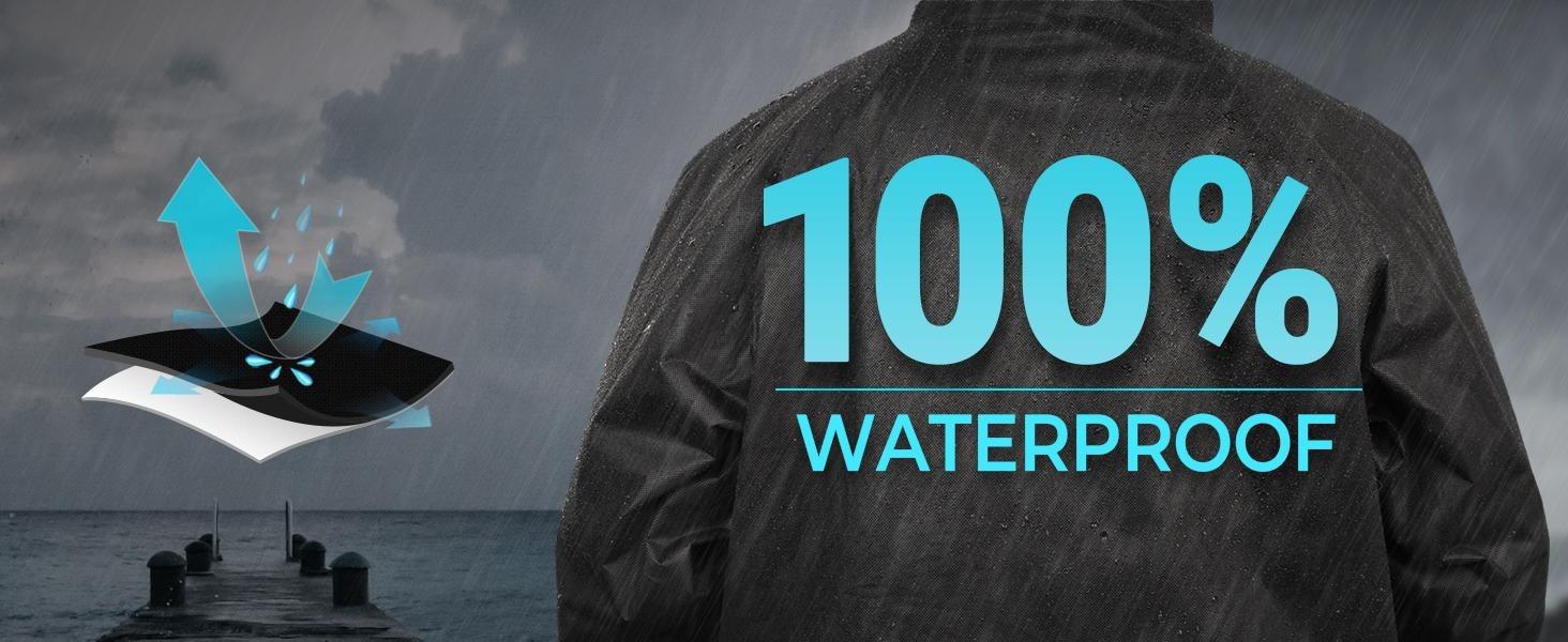 Ultra-Lite Rain Coat with Pants for Men Women, Waterproof Rain Suit for Sport, Rain Suits Lightweight Rain Gear (Navy) Beauty World Shop