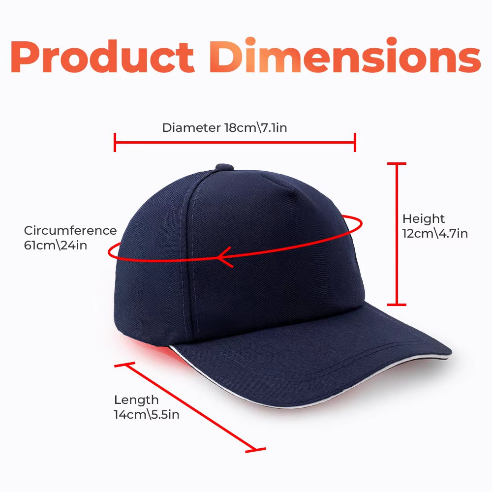 Red Light & near Infrared Therapy Cap for Hair Growth 660Nm 830Nm LED Hat Helmet Pigarlic Oily Natural Device Head Relaxation